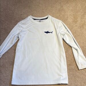 White Long Sleeve Shirt with Shark Logo